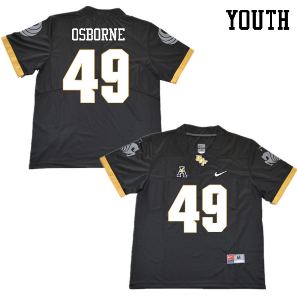 Youth #49 Christian Osborne UCF Knights College Football Jerseys Sale-Black